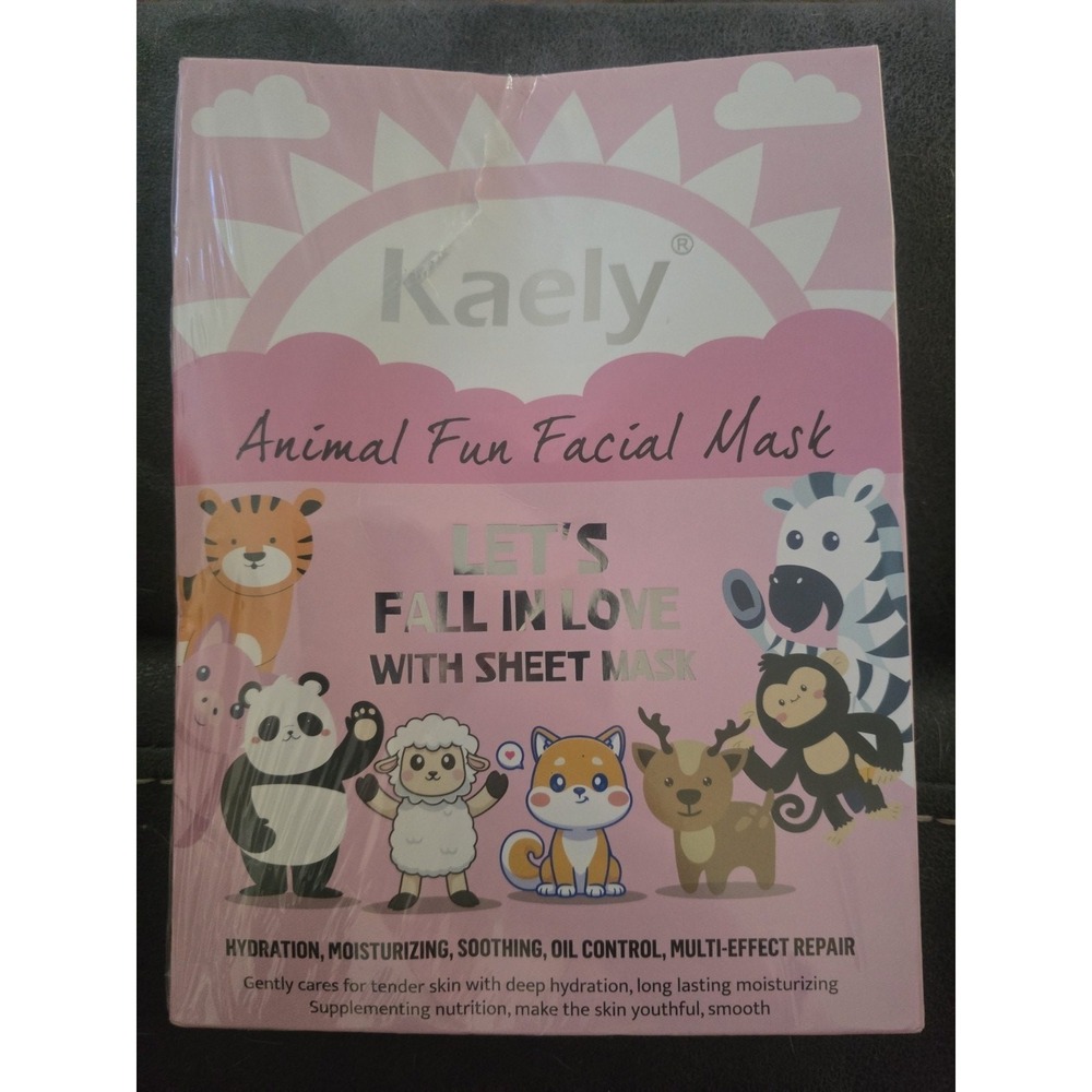 Kaely 7 Pack Animal Character Sheet Masks Fun Facial Skincare for Kids and Teens